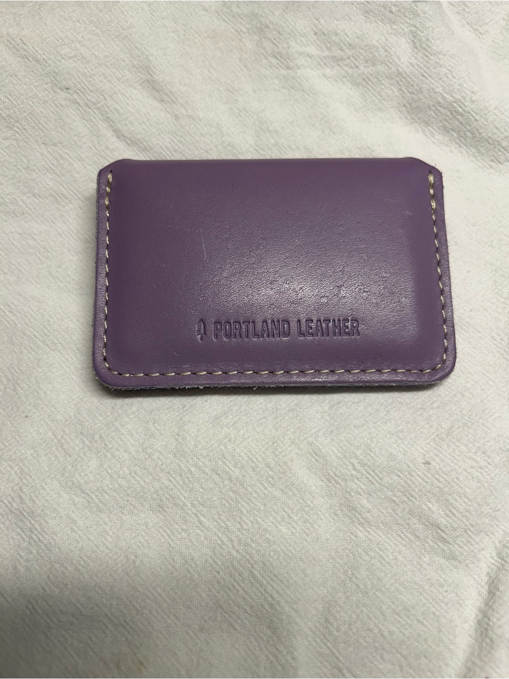 Portland Leather Lavender Card Wallet with Snap - Picture 2 of 3